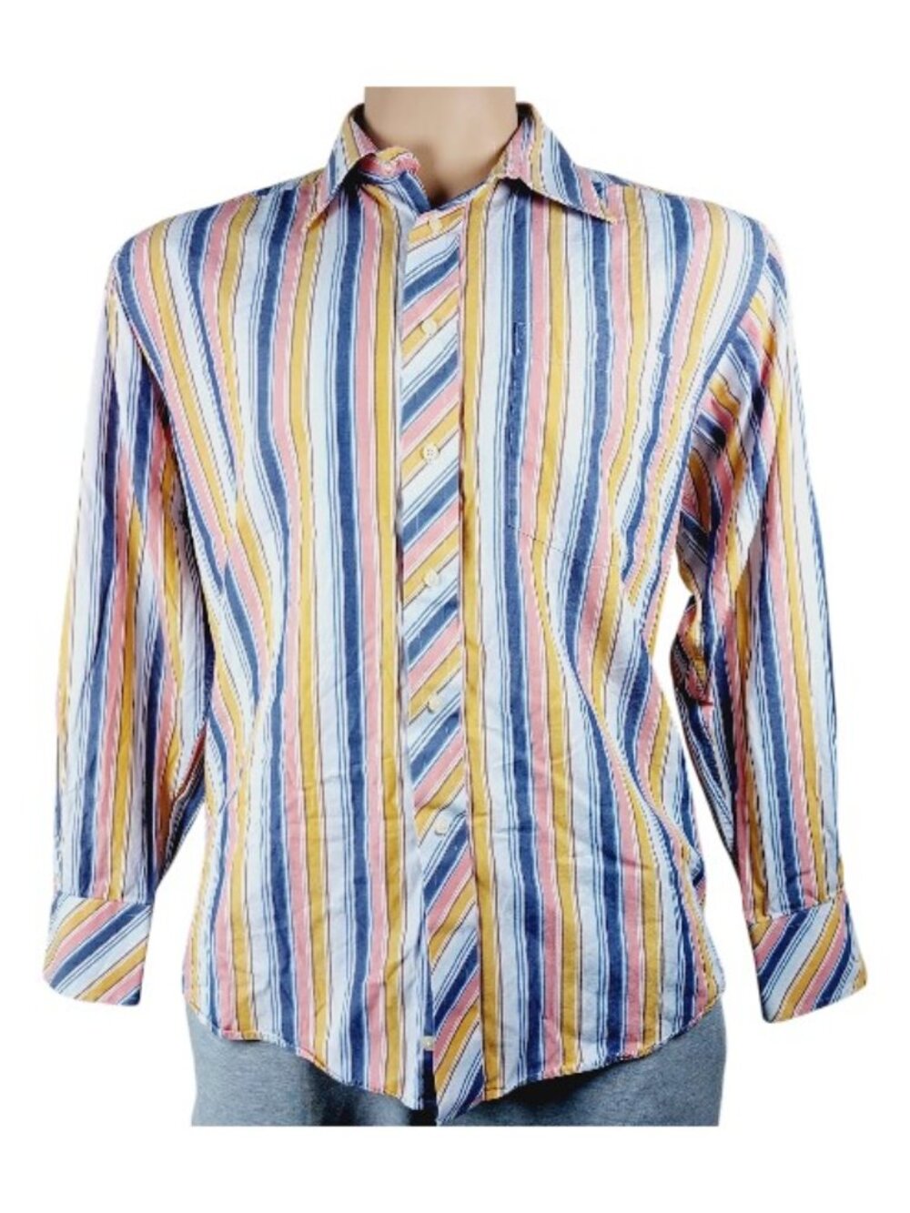 Ted Baker Men's Multicolor Striped Long Sleeve Casual Button-Front Shirt Size 16